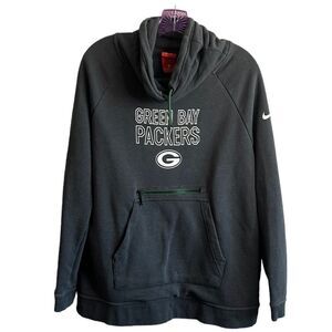 Nike Gray Green Bay Packers Cowl‎ Neck Casual Knit Sweatshirt Size M